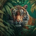 A tiger in the jungle